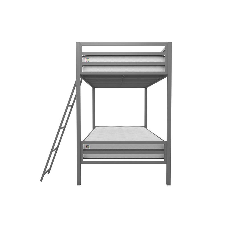 Twin over Twin Maxwell Metal Bunk Bed Gray - Novogratz