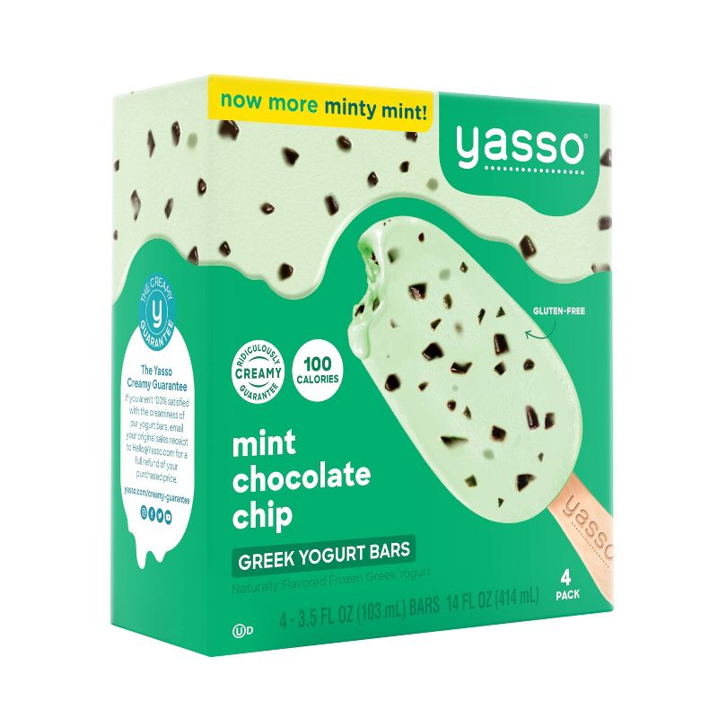 Yasso Frozen Greek Yogurt - Mint Chocolate Chip Bars - 4ct