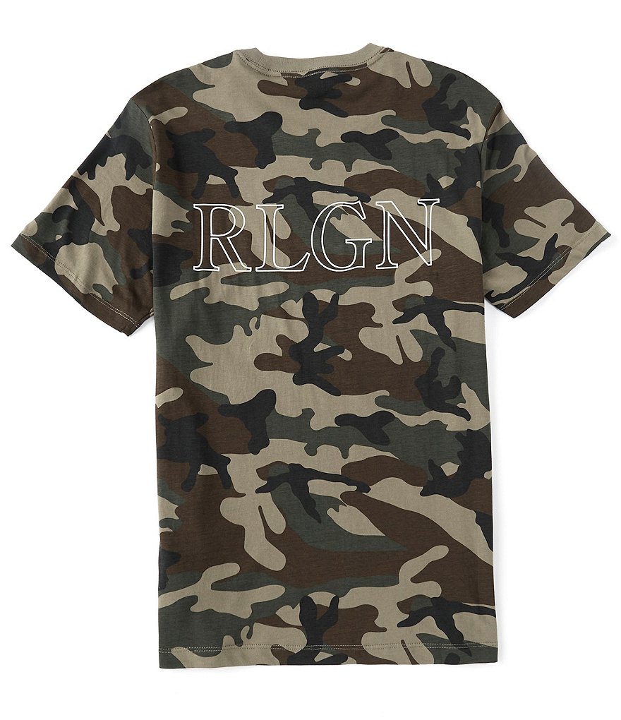 True Religion Short-Sleeve Camo Print Outline Logo Graphic T-Shirt