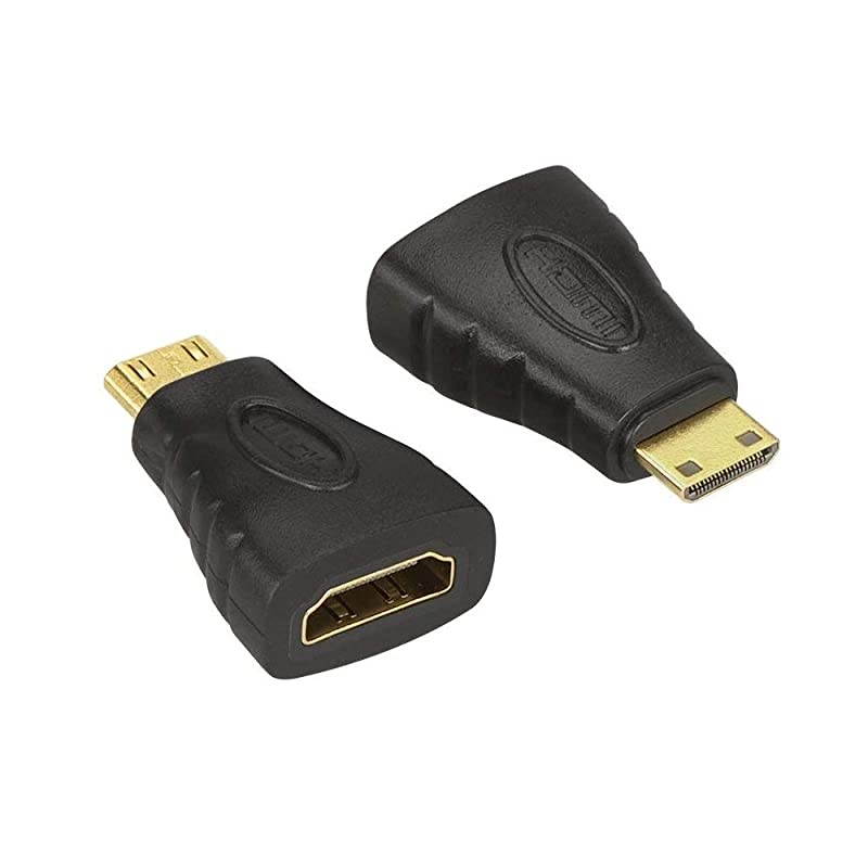 2Pack HDMI Mini Adapter Gold Plated Mini HDMI to HDMI Connector 4K Compatible for Raspberry Pi Zero W Camera Camcorder DSLR Tablet Video Card