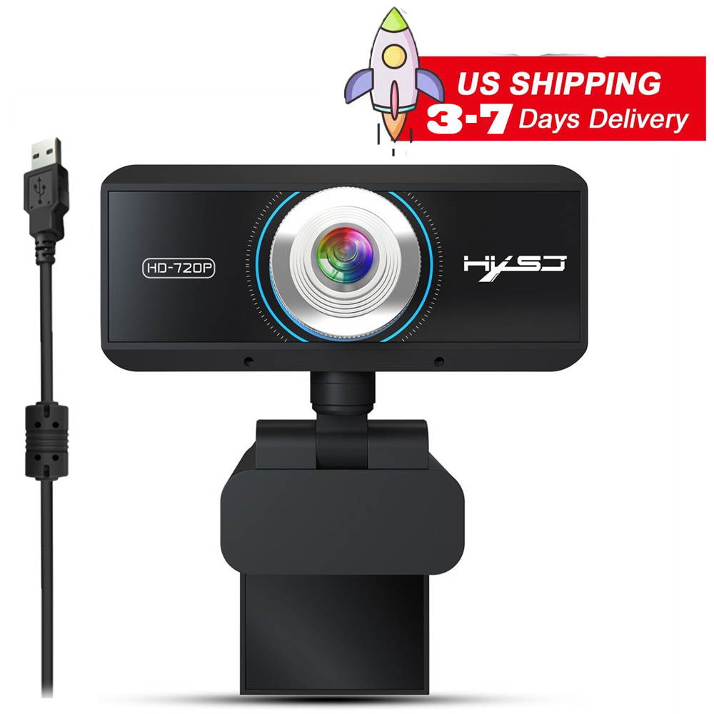 HXSJ S90 1MP Webcam with Mic 720P USB Computer Camera Full HD Widescreen Camera for Desktop PC Laptop Mac Zoom Skype Google Meeting Video Calling Recording Conference Online Teaching Business Gaming