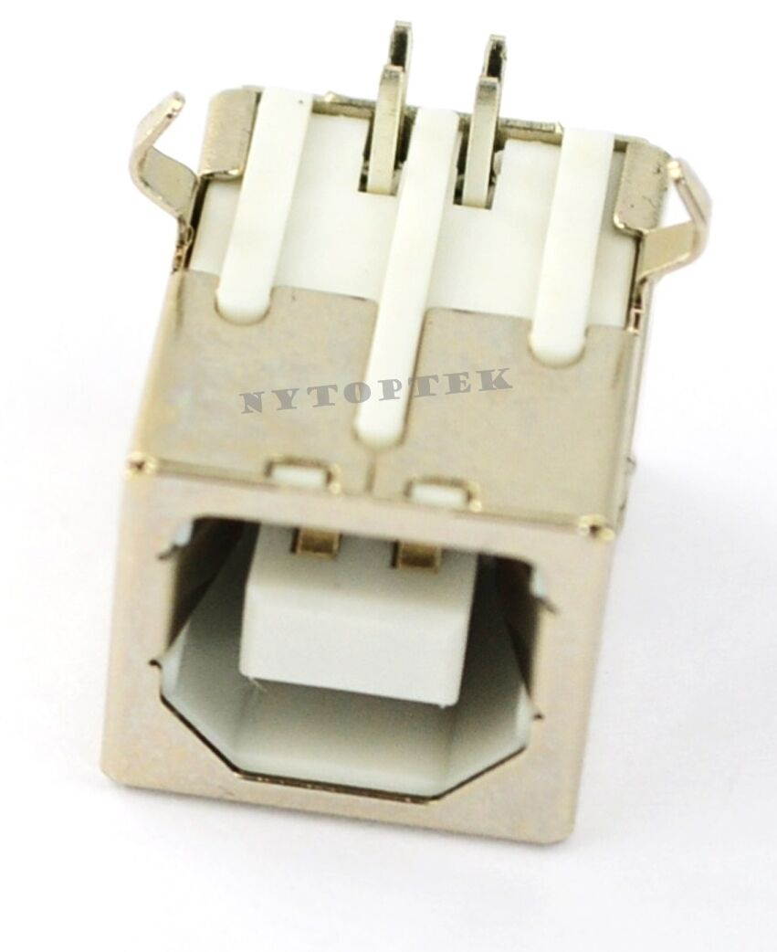 New Plug Port Connector Jack For USB 2.0 Type B Female Right Angle Replacement