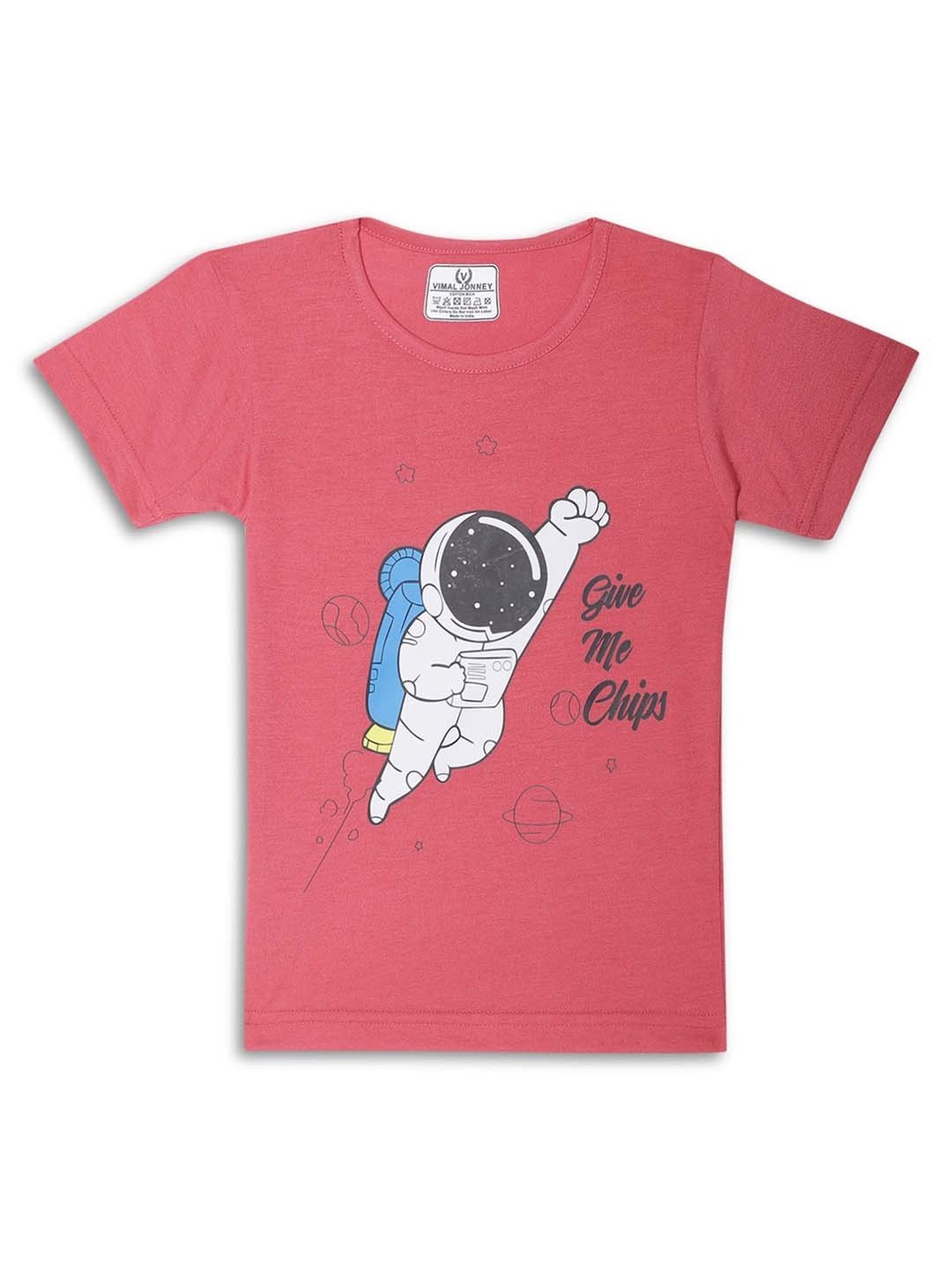 Vimal Jonney Kids Yellow & Pink Printed T-Shirt (Pack of 2)