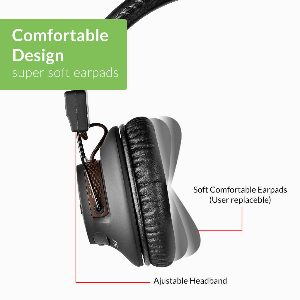 Avantree AS9M Bluetooth Over Ear Headphones with Detachable Boom Mic for Phone Call, Home Office PC Computer, Clear Voice & HiFi Sound Quality, Extra Comfortable & Lightweight, 40H, Wireless & Wired
