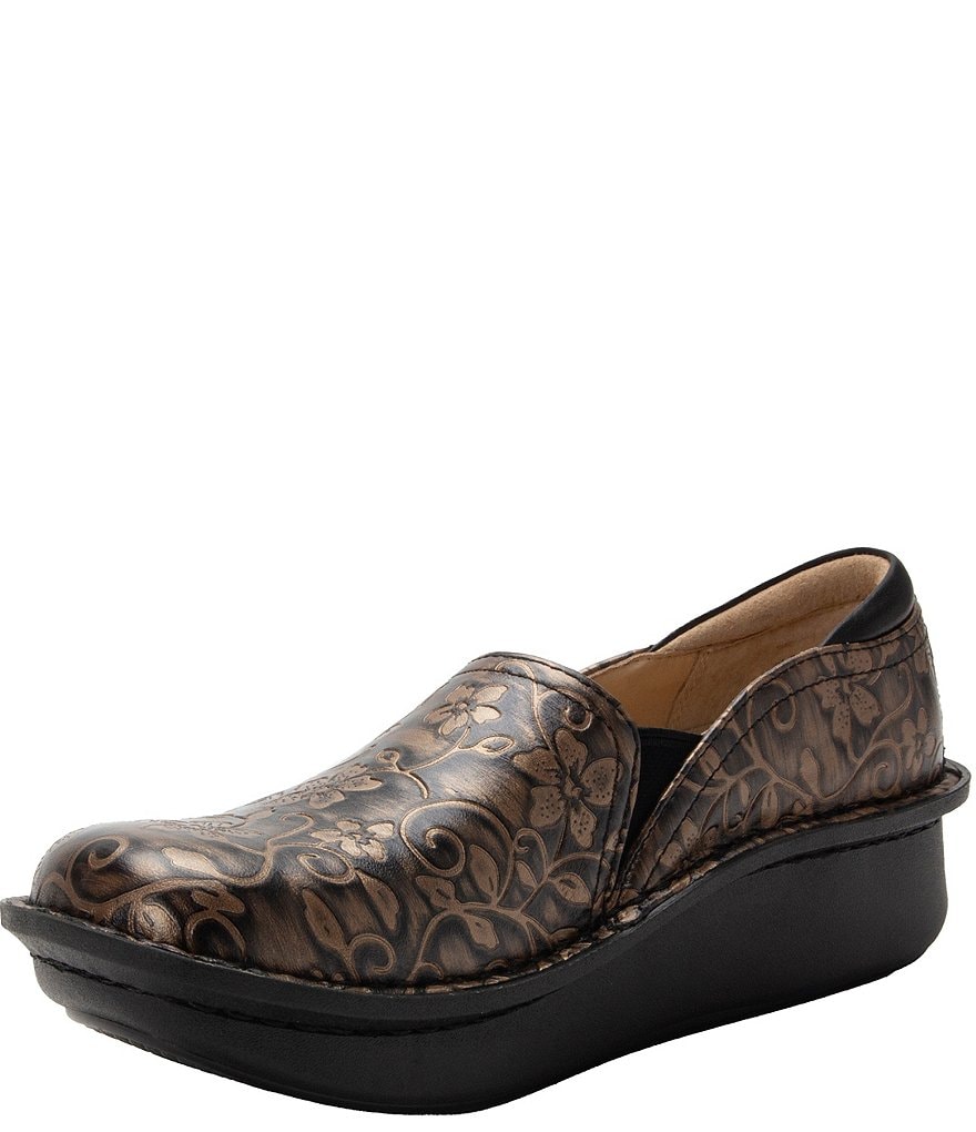 Alegria Debra Rustic Printed Leather Clogs