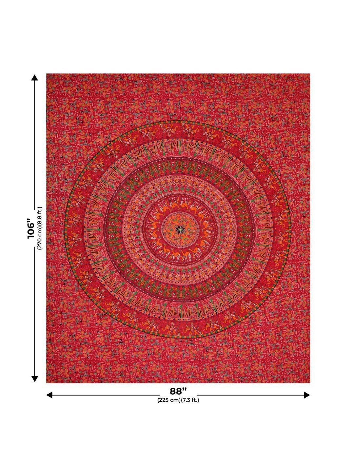 JaipurFabric Orange 100% Pure Cotton 180 TC Double Bedsheet with 2 Pillow Covers