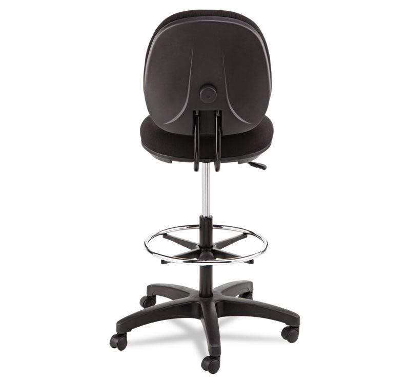 Alera Interval Series Swivel Task Stool, 100% Acrylic, Black IN4611