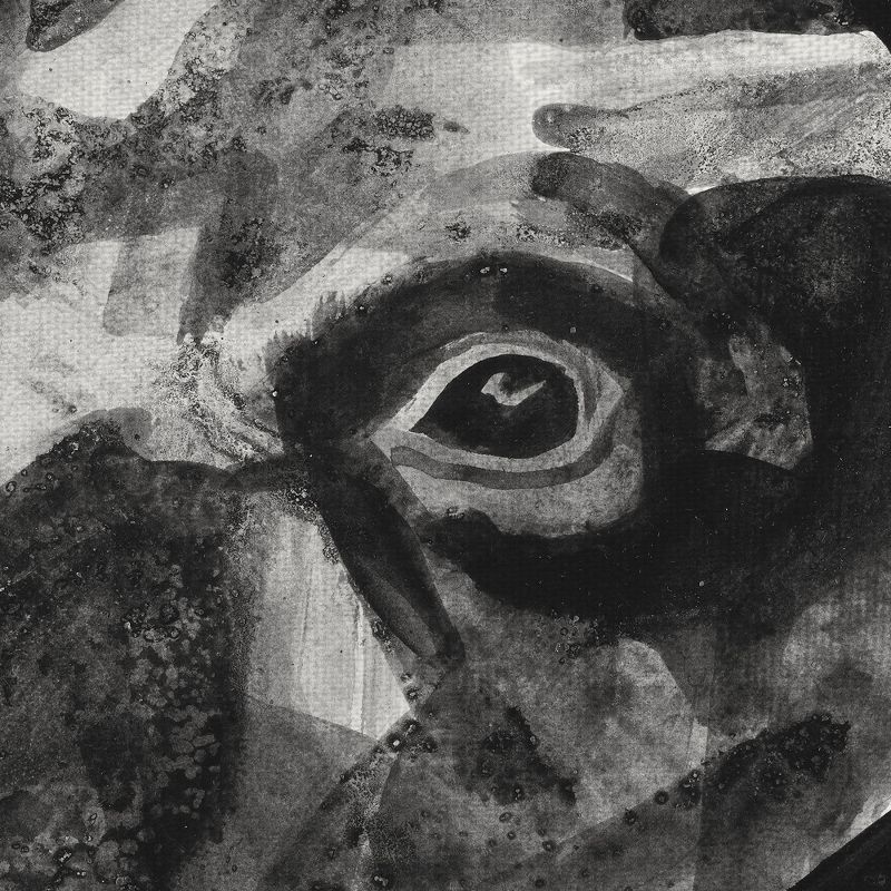 24"x36" Watercolor Moose By Ben Gordon Art On Canvas Black - Fine Art Canvas