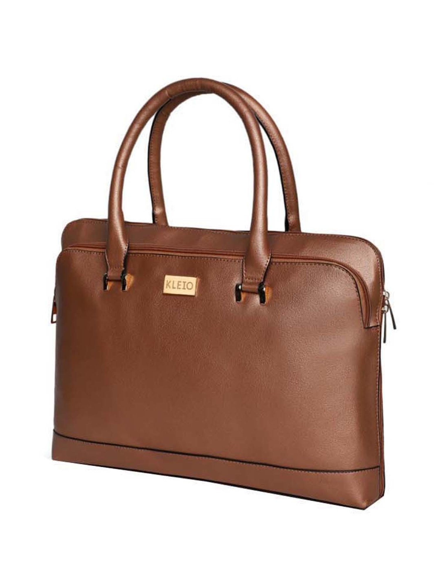 Baggit Brown PVC Solid Laptop Messenger Bag