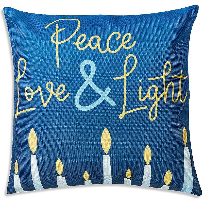 Juvale Set of 6 Hanukkah Decorative Pillow Case Cushion Covers 18 x 18 in, Blue
