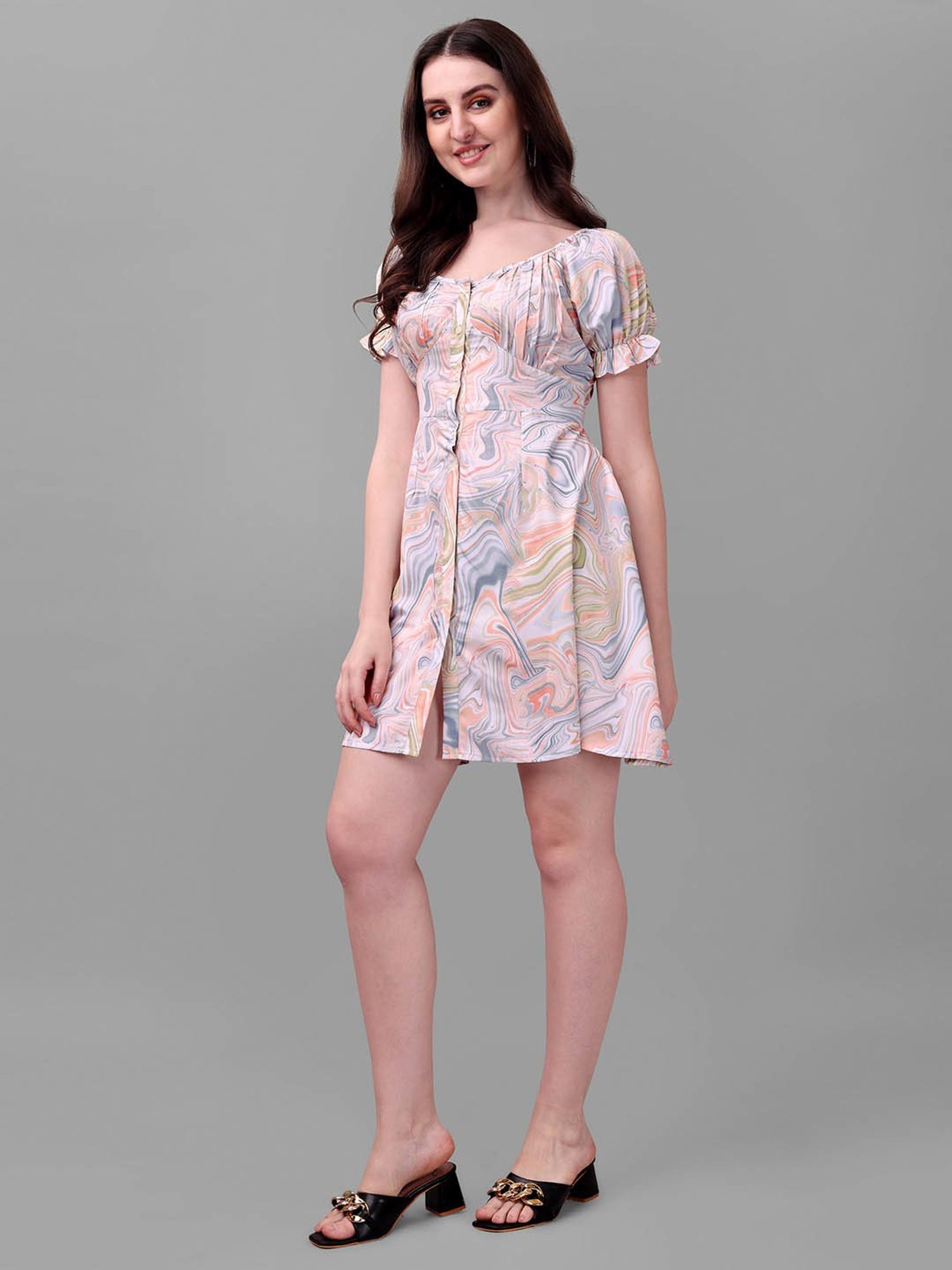 MASAKALI.CO Multicolor Printed A Line Dress