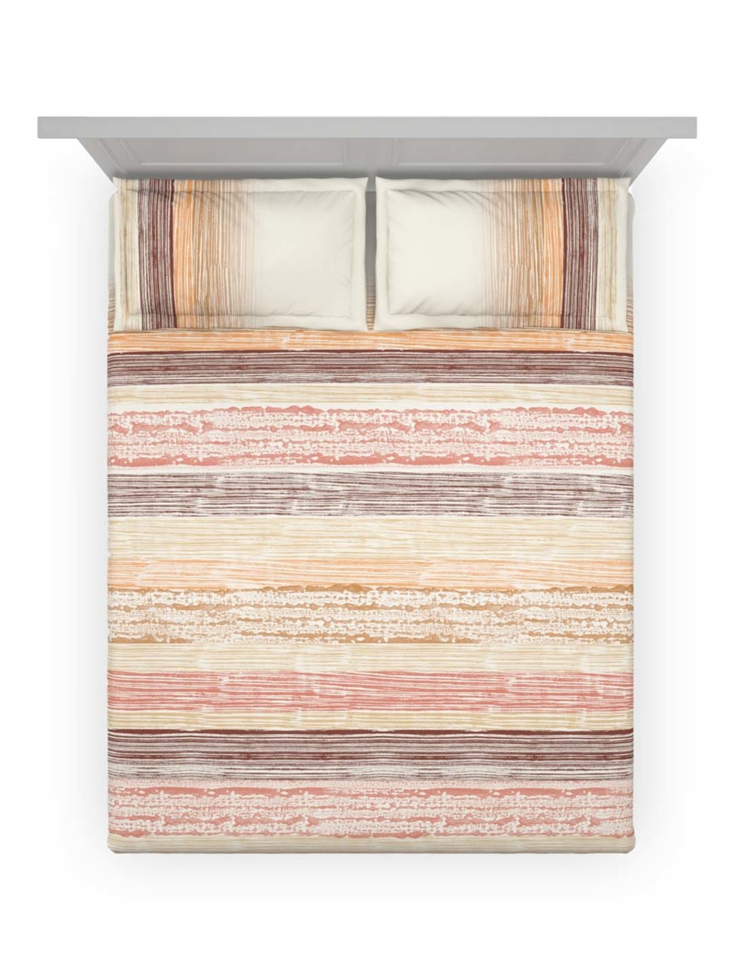 Ddecor Live beautiful Primary Brown 144 TC Cotton Queen Bedsheet with 2 Pillow Covers