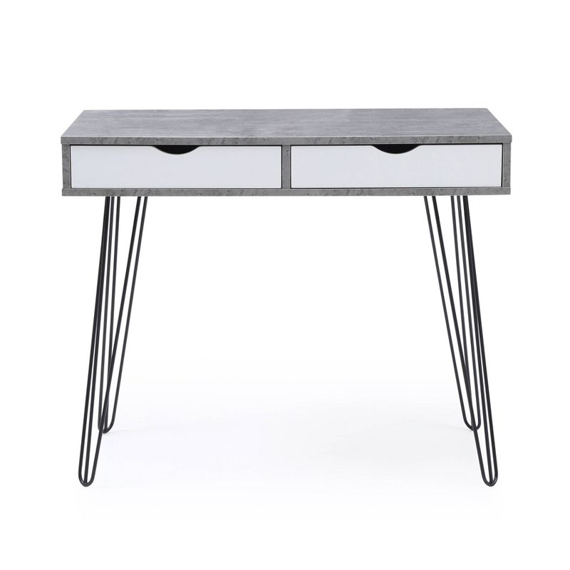 Laurel Modern Home Office Desk with Storage Drawers Black - AC Pacific