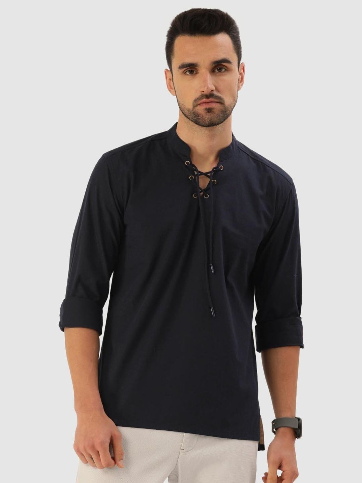 Bene Kleed Navy Cotton Regular Fit Shirt