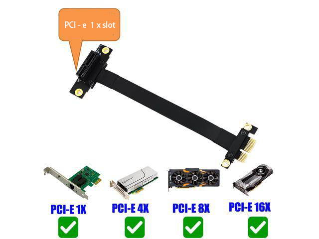 BQZYX Pci-e Extension Cable PCI Express 36PIN 1X Extender Extension Cable with Gold-Plated Connector, Pci-e 1x Riser pcie Extender (90 Degree 20cm Extension Cable)