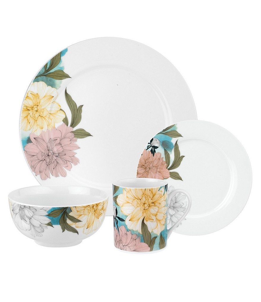 Spode Home Floral Sketches 16-Piece Dinnerware Set