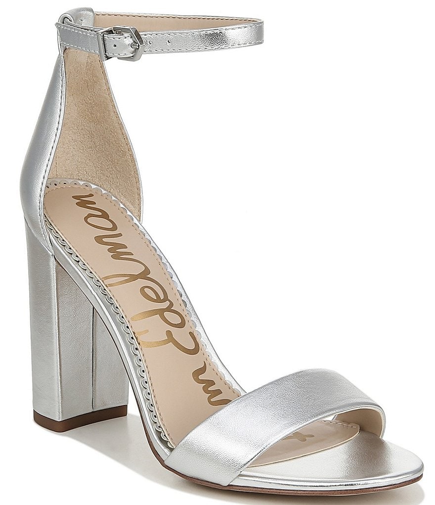 Sam Edelman Yaro Leather Ankle Strap Block Heel Dress Sandals