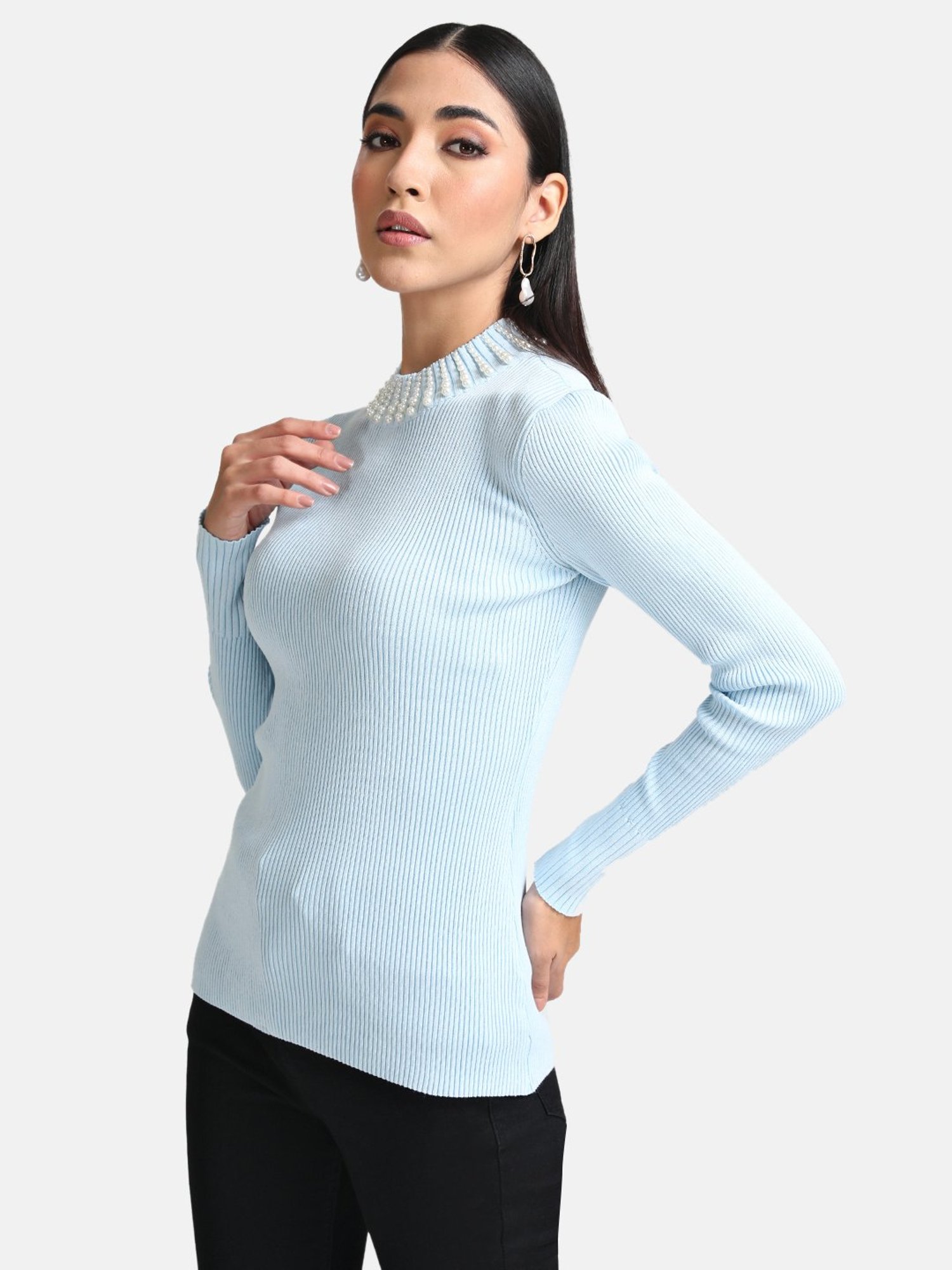 Kazo Embellished Turtle Neck Pullover