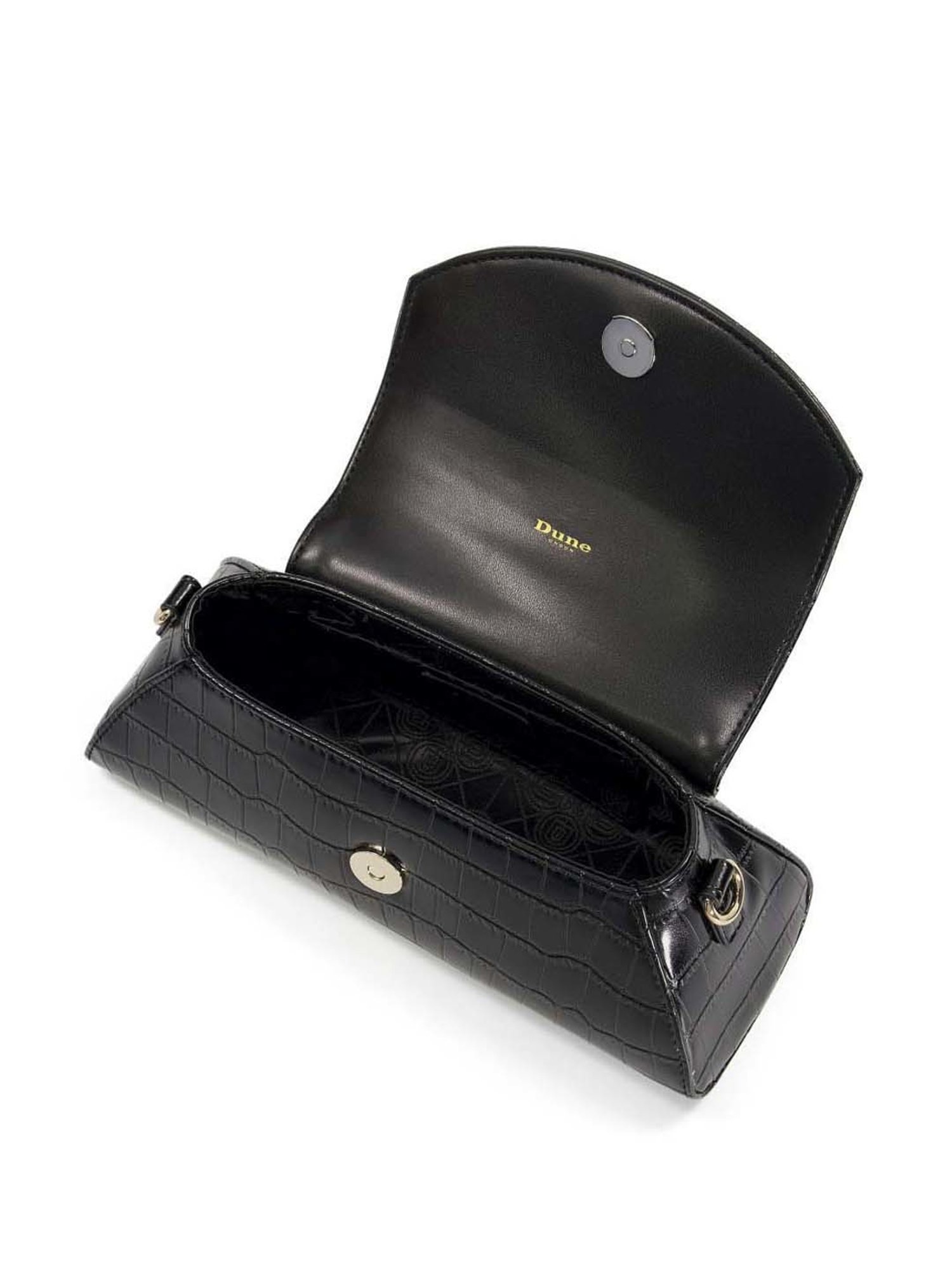 Dune London Black Textured Small Satchel Handbag