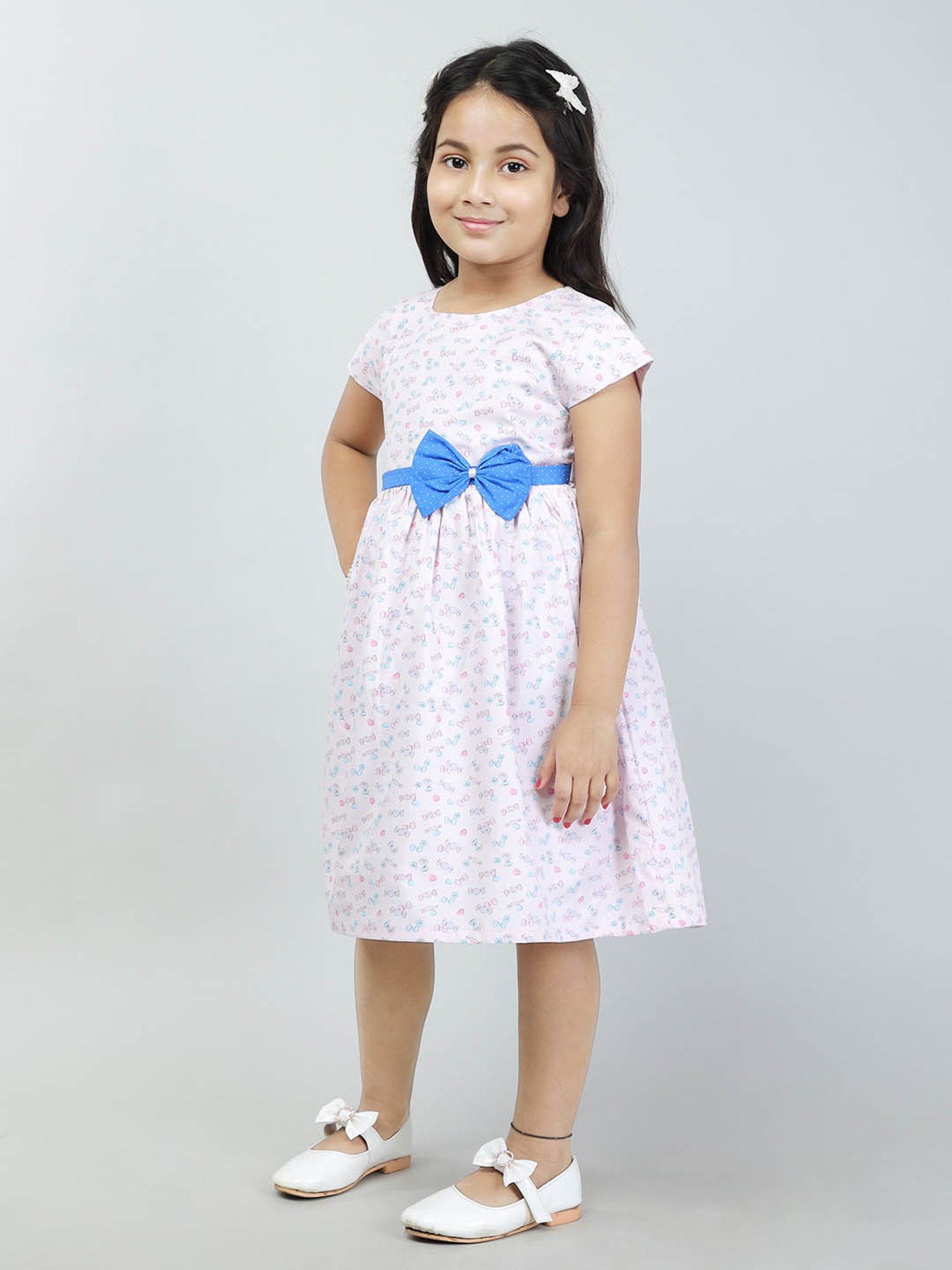 Todd N Teen Kids Light Pink Printed Frock
