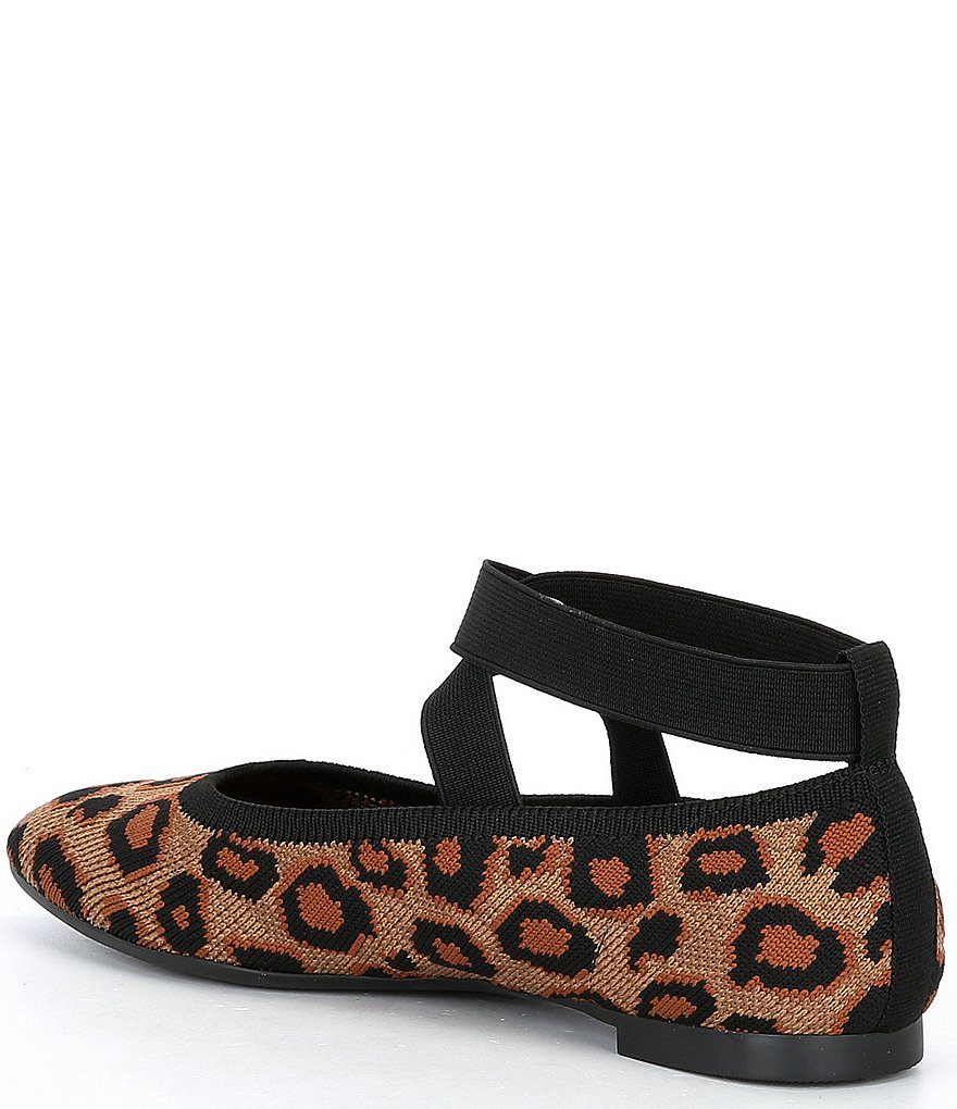 Antonio Melani Brennlee-A Leopard Print Knit Elastic Ankle Flats