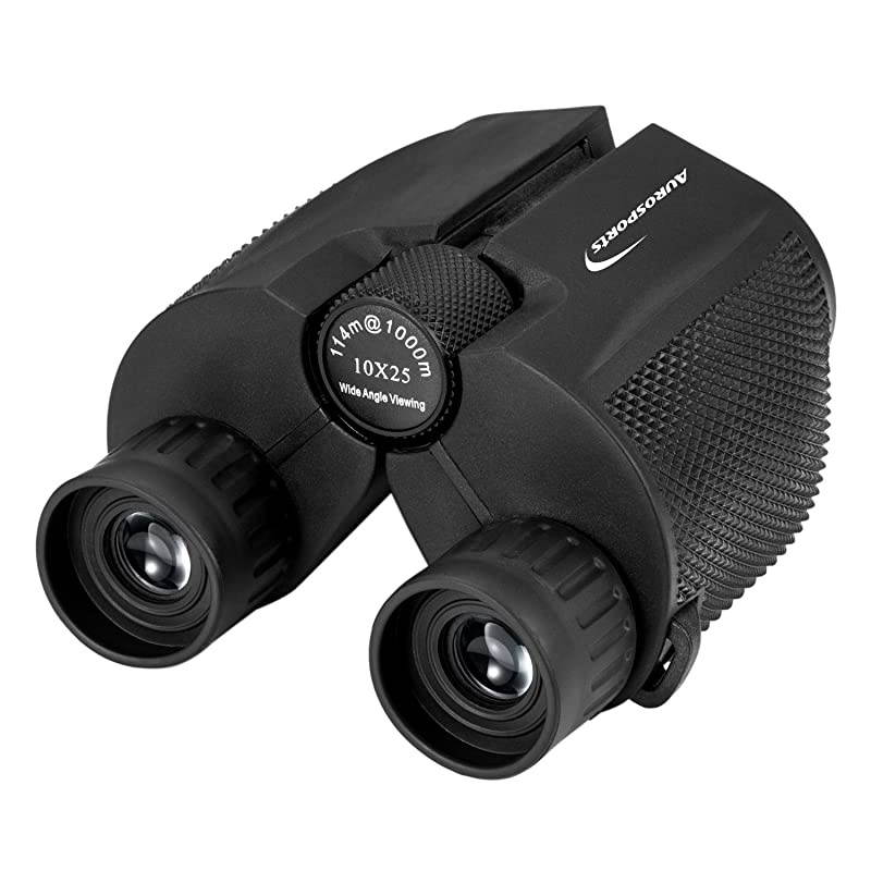 10x25 Folding High Powered Compact Binoculars for Adults Kids With Weak Light Night Vision Clear Binocular for Bird Watching Great for Outdoor Sports Games and Concerts