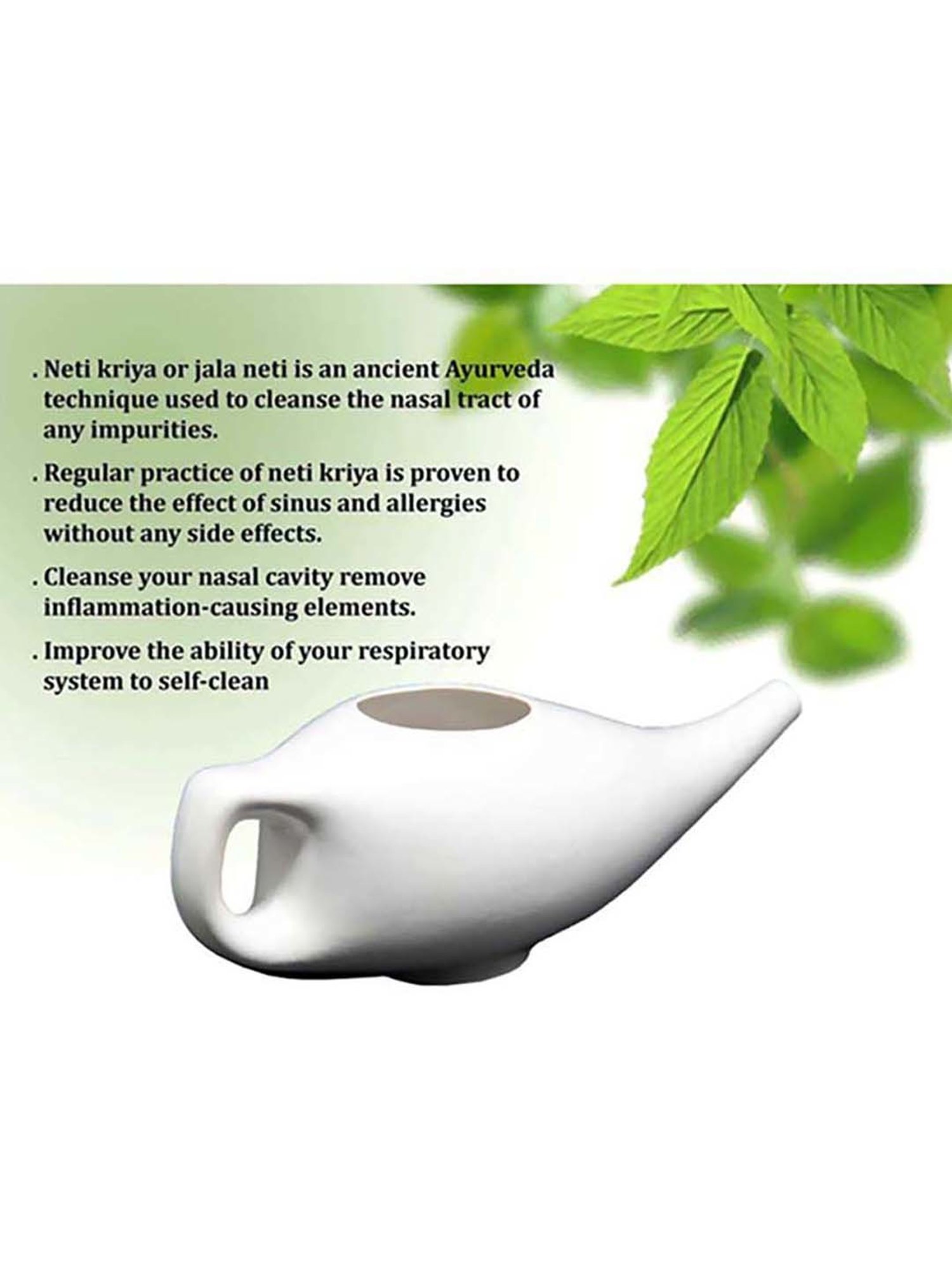 PAXMAX Ceramic Neti Pot (White)