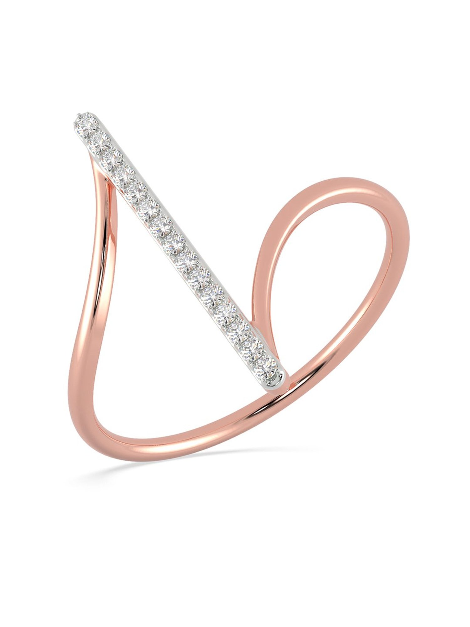 Mia By Tanishq Nature's Finest 14k Yellow Zigzag Treasures Gold Diamond Ring