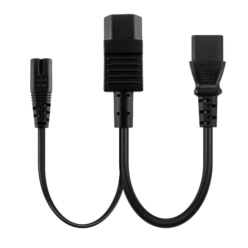 Tekit C14 to C13+NEMA 5-15R Y Splitter Power Plug Cord,Single IEC 320 C14 Male to C13+Nema 5-15R Female Splitter Adapter Cable Cord ,1ft /30mm