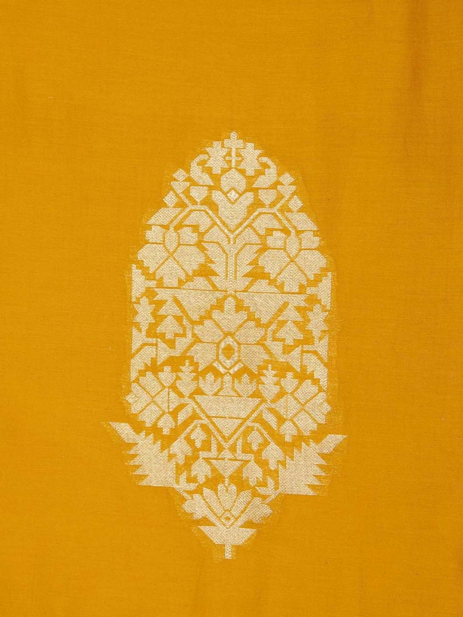 Fabindia Deeva Yellow Cotton Blend Small Runner