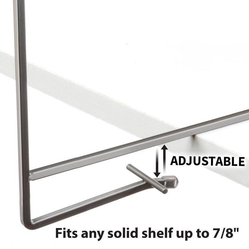 Lynk Expandable Locking Extra Shelf - Adjustable Closet Shelf Organizer - Platinum