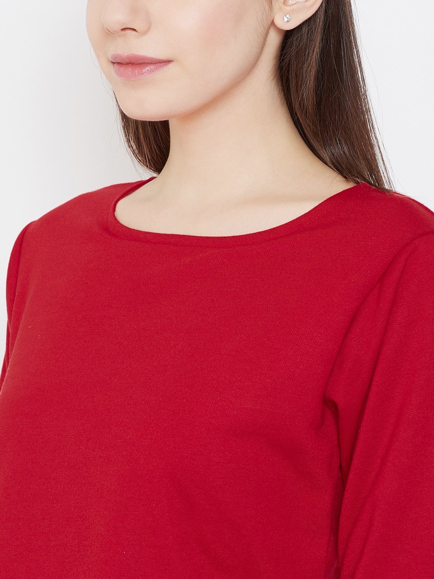 Belle Fille Red Full Sleeves Sweatshirt