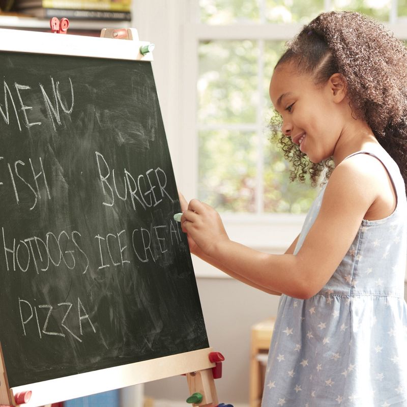 Melissa & Doug Deluxe Standing Art Easel - Dry-Erase Board, Chalkboard, Paper Roller