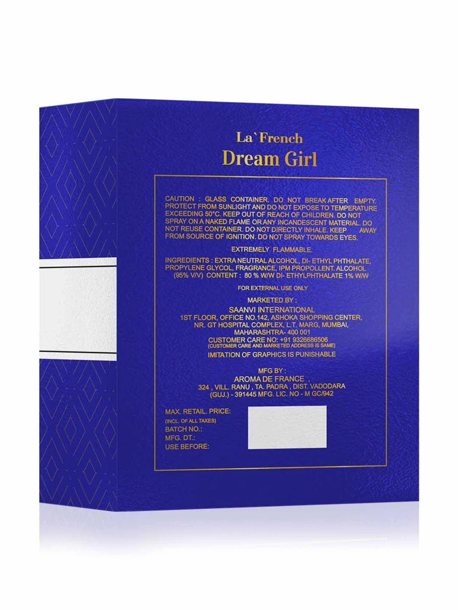 LA' French Dream Girl Perfume for Women - 85 ml