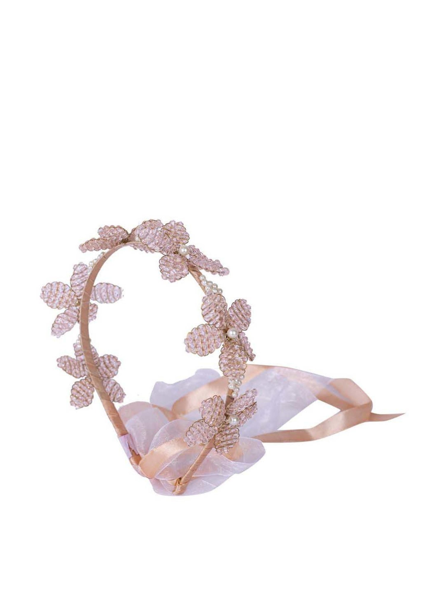 Choko Peach Embellished Hair Band