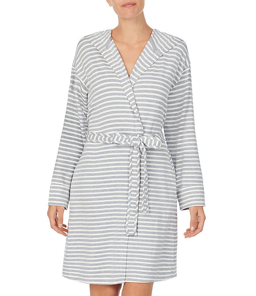 Lauren Ralph Lauren Paisley Print Satin Short Wrap Robe
