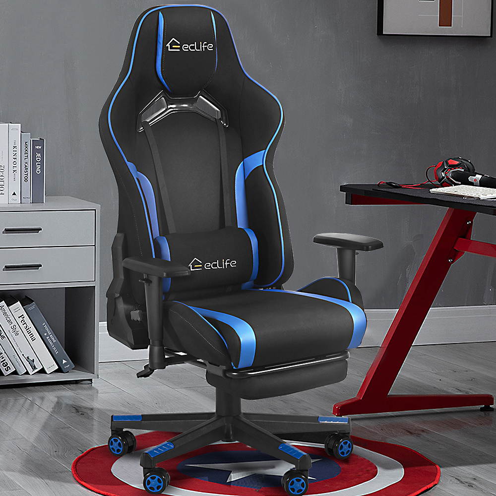 Ergonomic Gaming Chair Racing Style Chair Home Office Chair With Height Adjustment Recliner Swivel Rocker,Adjustable Headrest And Lumbar Pad