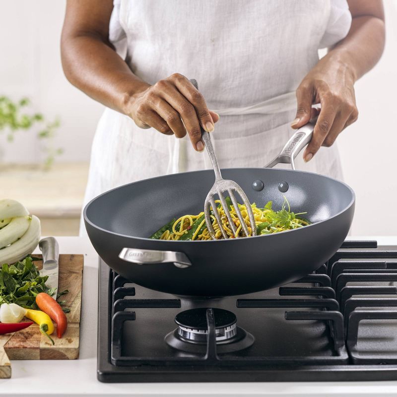 GreenPan Paris 12.5" Aluminum Wok with Helper Handle
