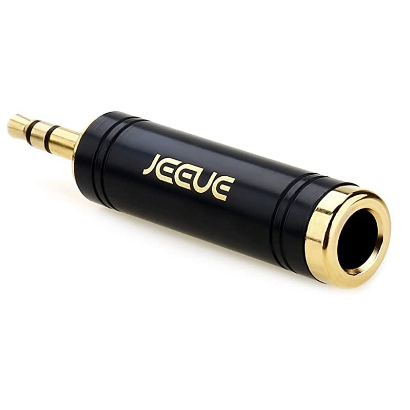 14quot to 35mm Headphones Adapter for Audio Connector Cables Upgrade 35mm Male 635mm14quot Female Socket Stereo Pure Copper Jack Adaptor Bring You Professional Sound BLACK1PCS