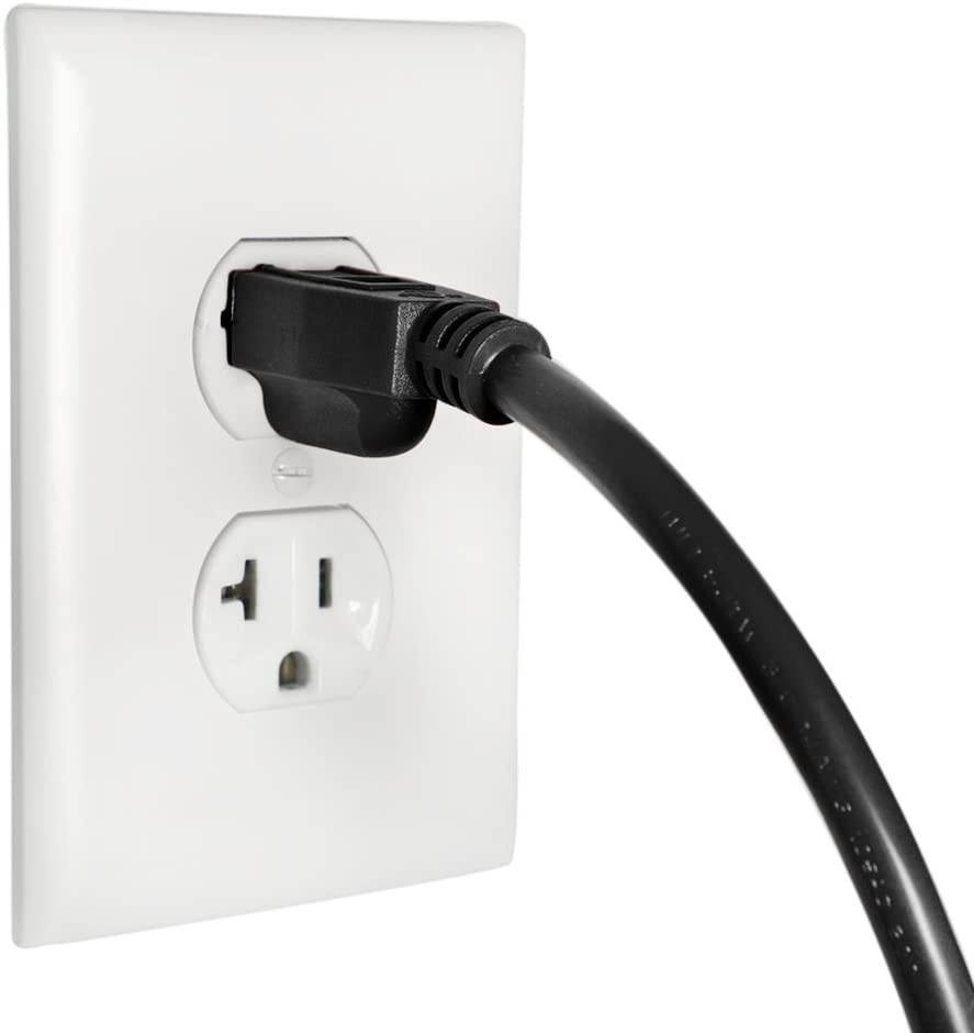 NEMA 5-15P to C13 Power Cord - Black, 1 Foot, 15A/125V, 14/3 AWG - Iron Box Part # IBX-4910-01