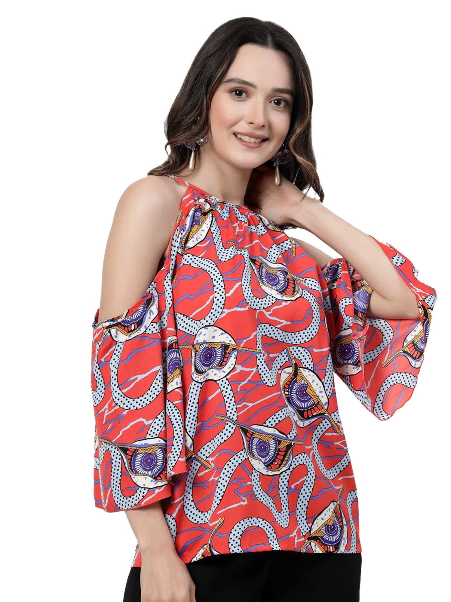 Melon by PlusS Red & White Printed Top