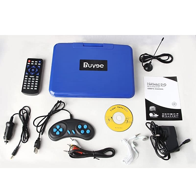 Handheld Portable DVD Player 95 Inch 270 Degree Swivel Screen Support Analog Tv Vcdcdmp3mp4usb Sd Card Slot Card Reader Gamefm Radio with Game Controller and Remote Controller Black