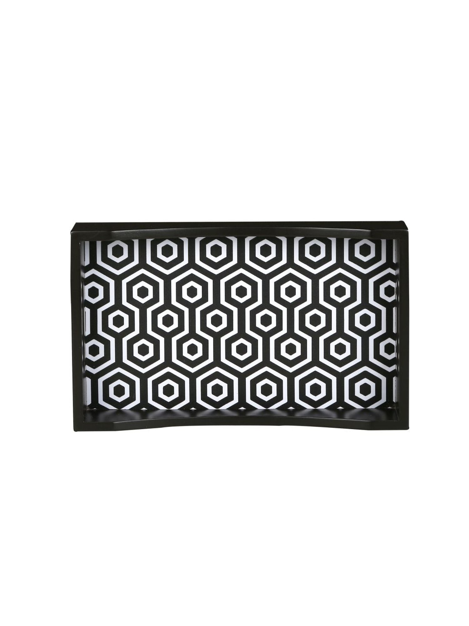Crayton Black & White MDF Rectangular Serving Tray - Set of 1