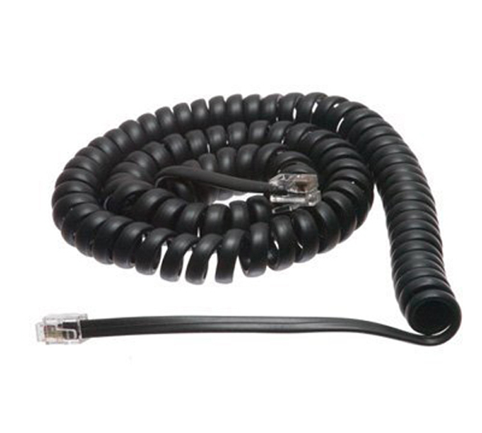 Mitel 12 Ft Flat Black Long Lead Handset Cord For IP 5000 Series Phones