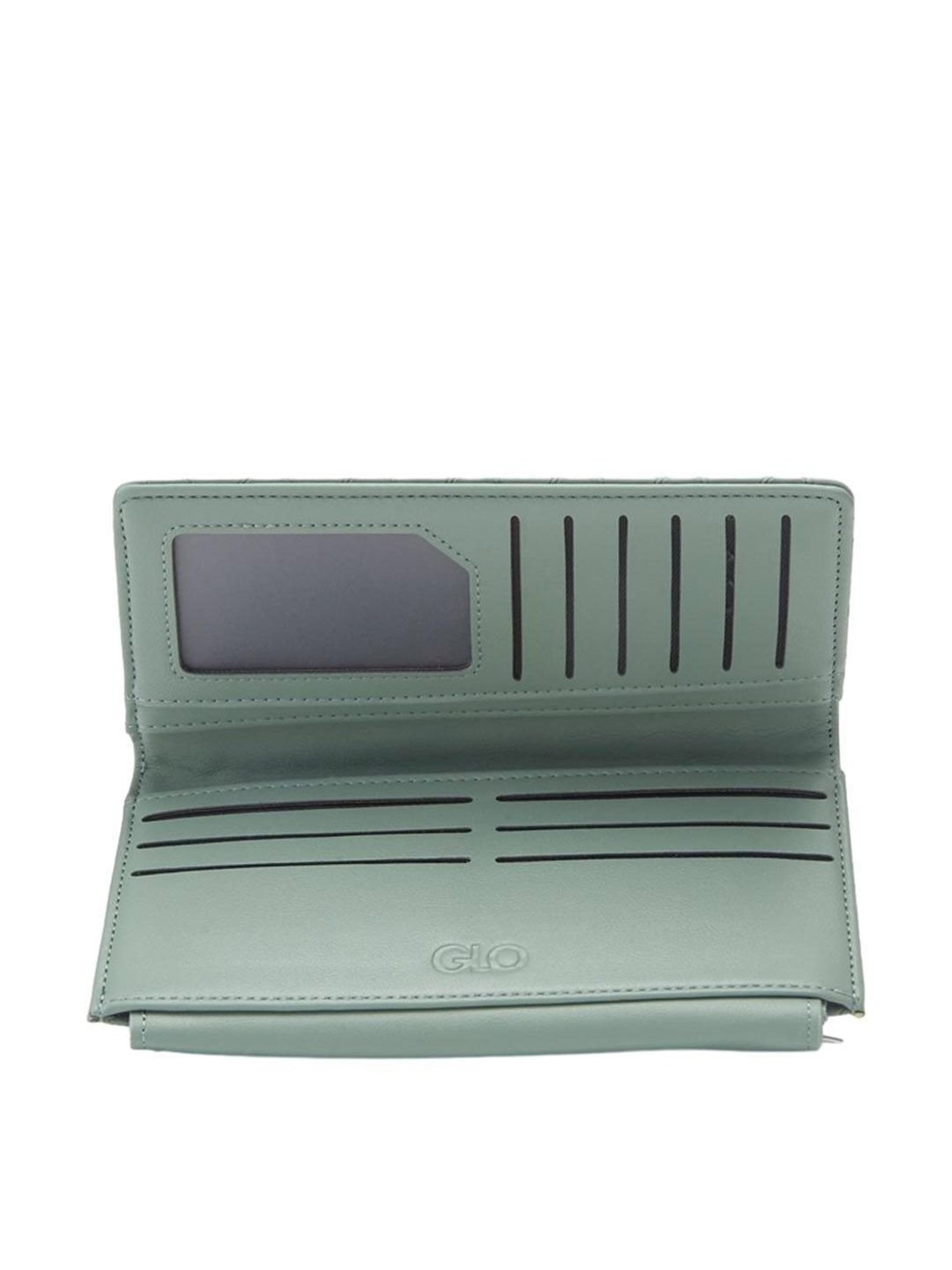 Globus Mint Green Textured Bi-Fold Wallet for Women