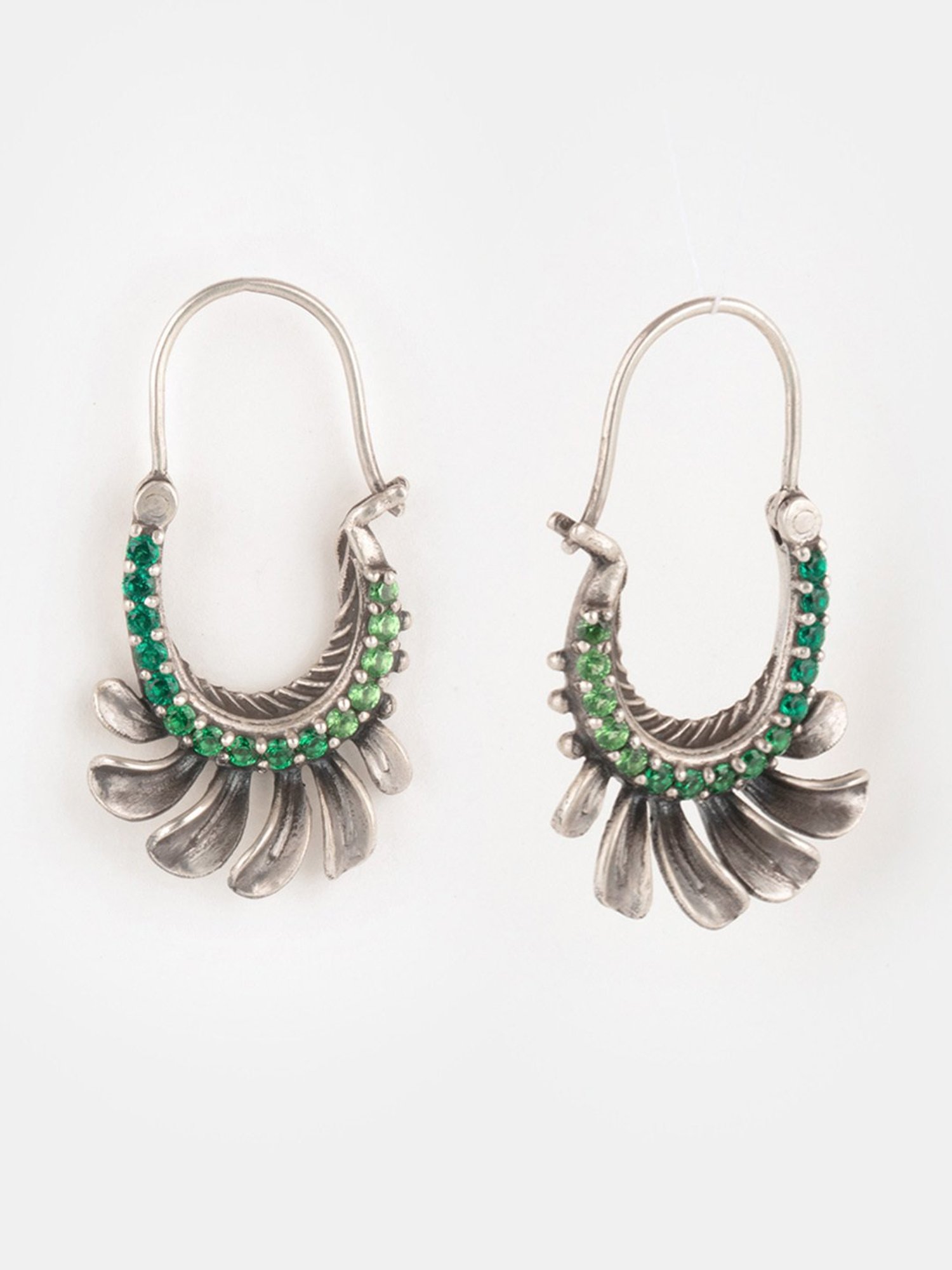 Shaya 92.5 Sterling Silver Unveil Oxidized Hoop for Women