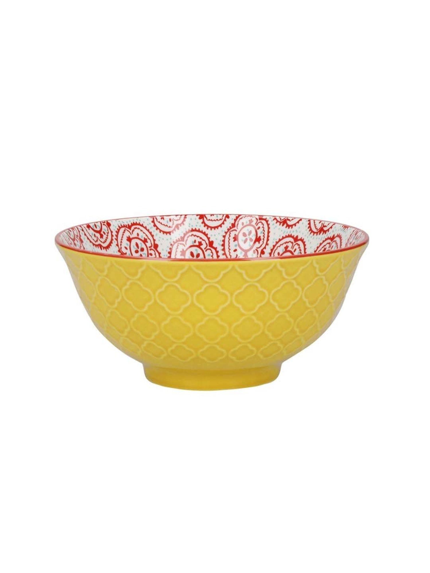 KitchenCraft Brights Glazed Multicolor Ceramic 3 Bowl - Set of 4