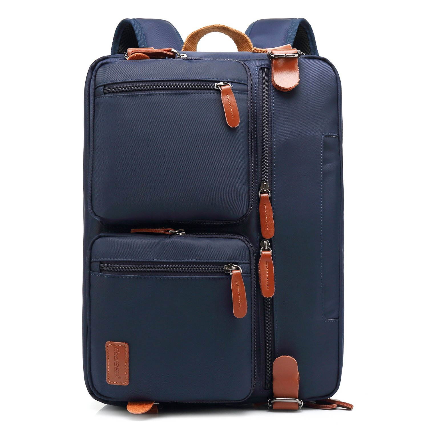 ESTONE Convertible Laptop Backpack Messenger Bag for Men/Women,15.6 Inch Laptop Shoulder Bag Multicompartment Nylon Business Briefcase (Blue)