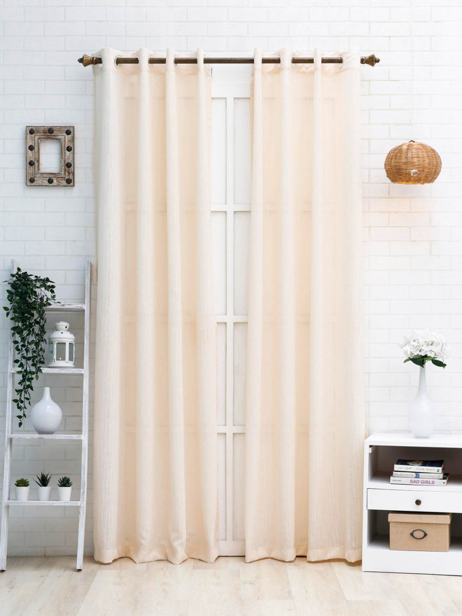 Ariana Beige Polyester 5 ft Window Curtain