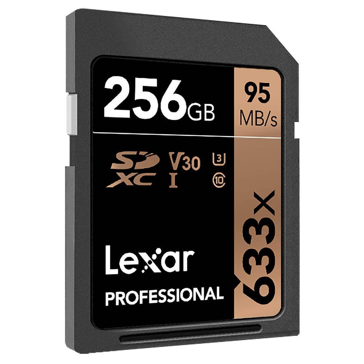 Lexar 256GB Professional 633x Class 10 UHS-I U3 SDXC Memory Card #LSD256CBNL633